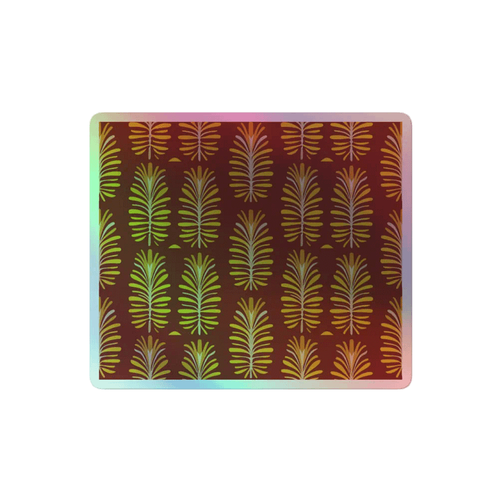 Holographic Palm Leaf Sticker - Warm Maroon and Gold Decal product image (2)