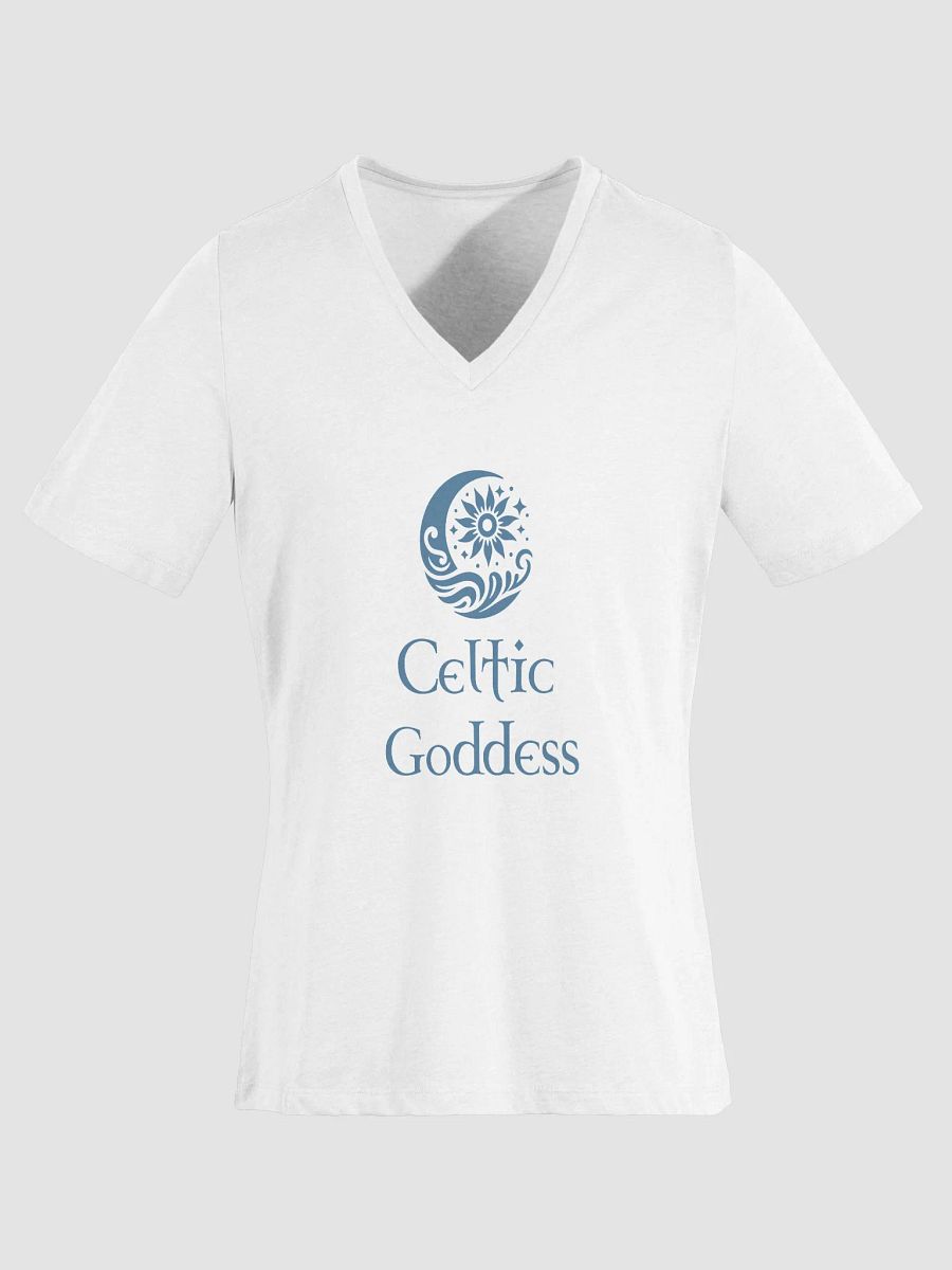 Celtic Goddess Relxed V-Neck (White/Blue) product image (1)