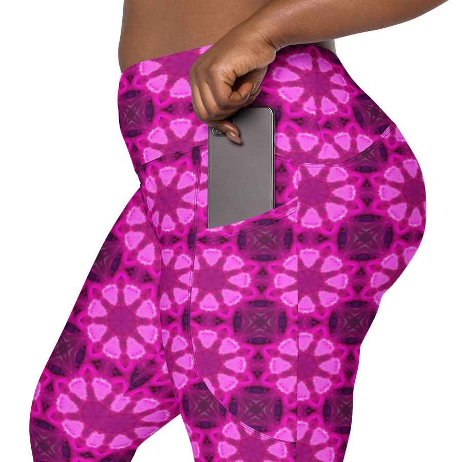 Abstract Raspberry Shapes Repeating Pattern Ladies Leggings product image (19)