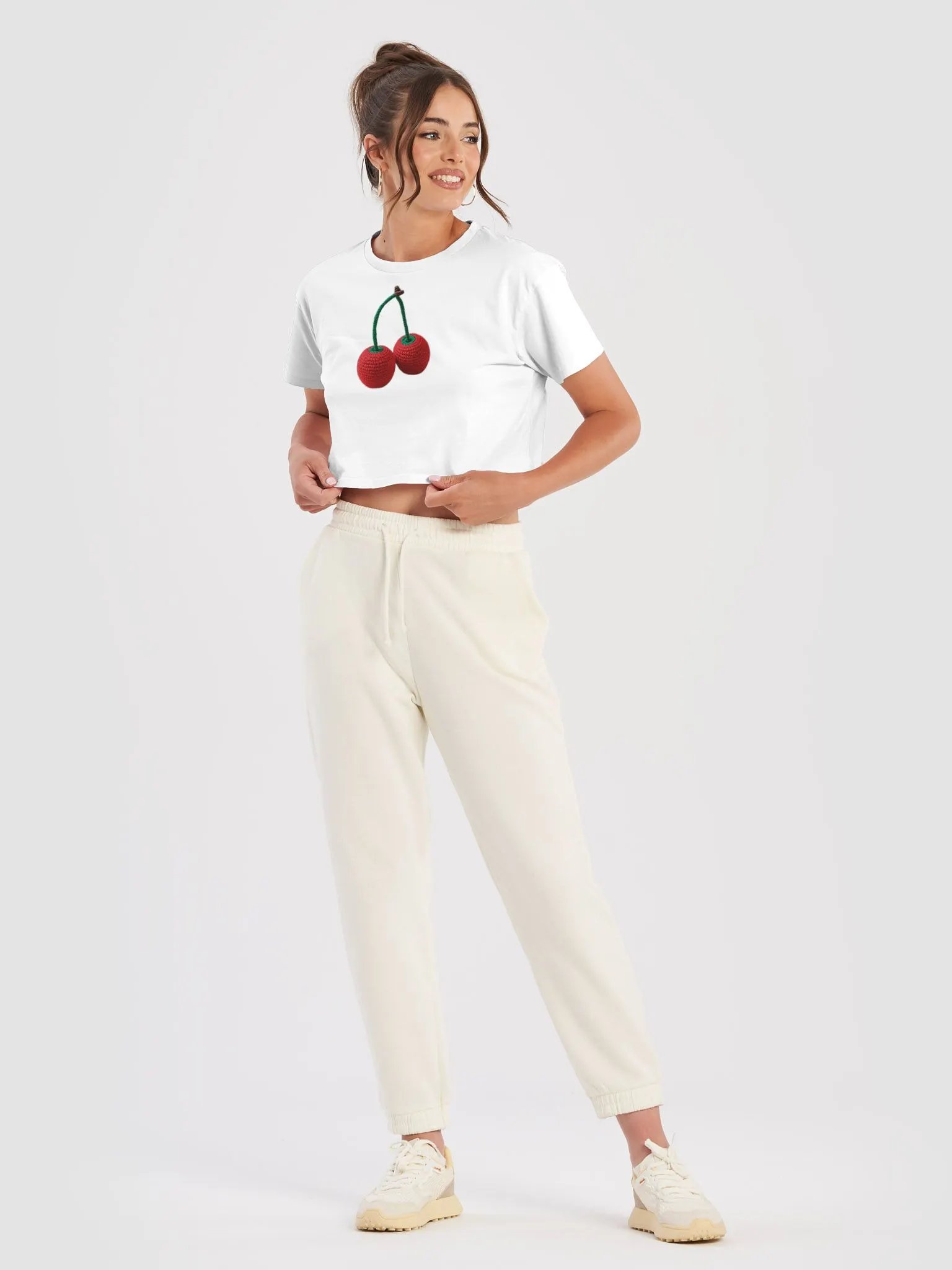 CozyAvocado Women's Premium Cherries Crop Top #7 product image (5)