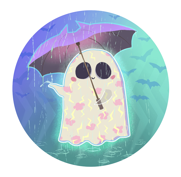 Pastel Little Ghost in the Rain - Stainless Steel Tumbler product image (2)