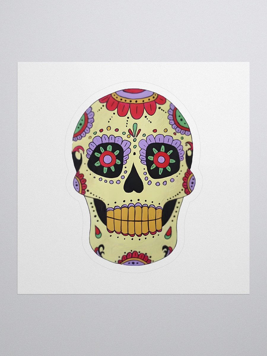 Calavera Sugar Skull (art by Dina R.) Acrylic painting picture - Sticker product image (1)