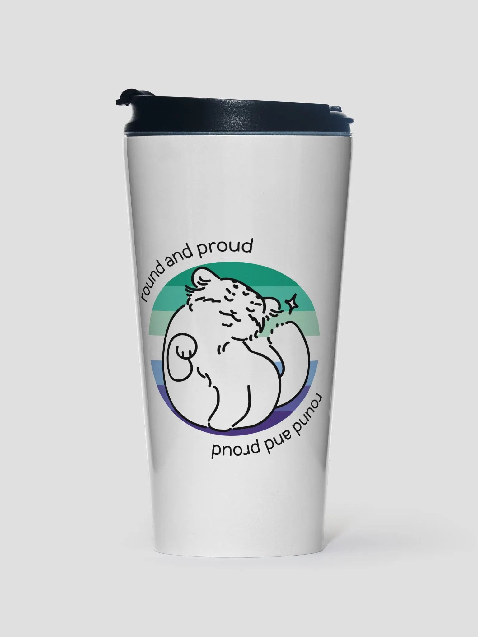 Round and Proud Manul Gay MLM Version - Steel Travel Mug product image (1)