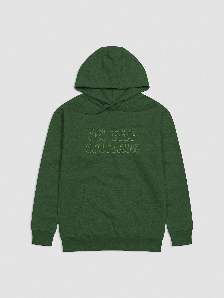 ON THE SPECTRUM OUTLINE (lg. design, lime thread) embroidered heavyweight hoodie product image (1)