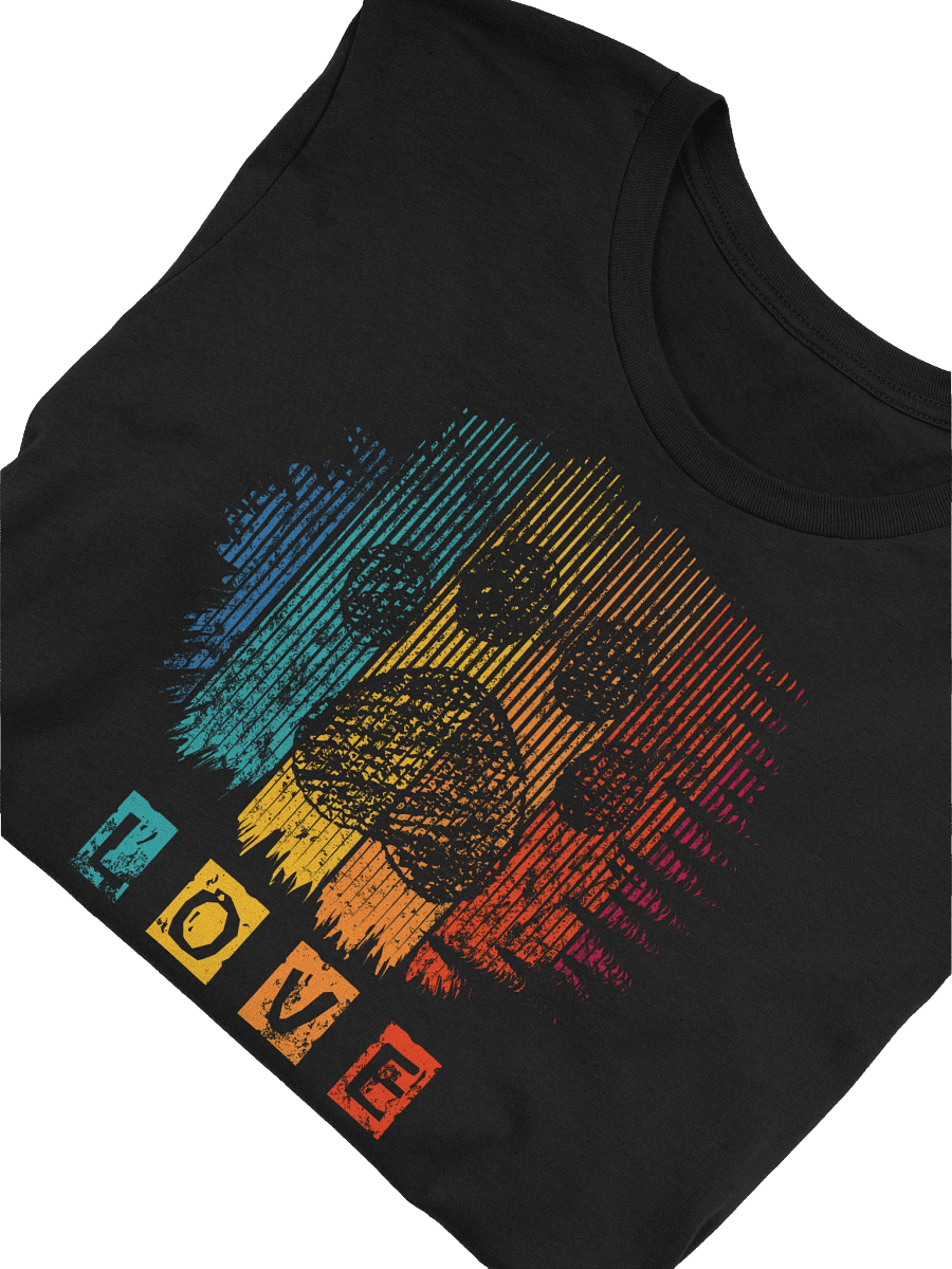 Retro 90s Grunge Cat Paw Print Love T-Shirt - Feline Lover Gift product image (5)