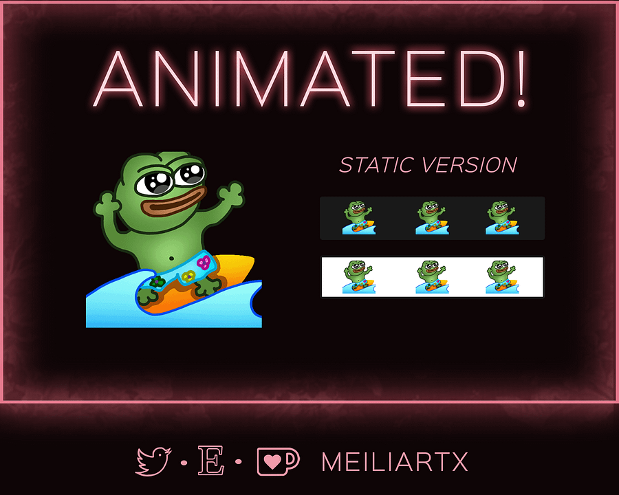 ANIMATED EMOTE Summer Pepe Surf product image (2)