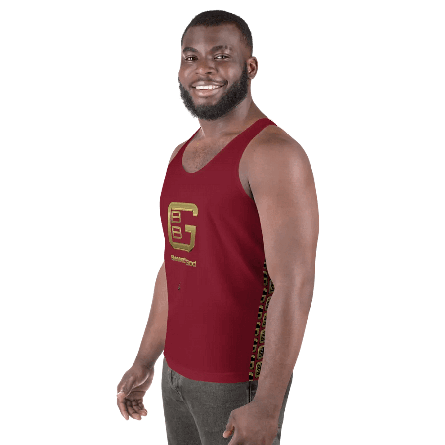 Burgundy BBG Designer Logo Tank-top product image (3)