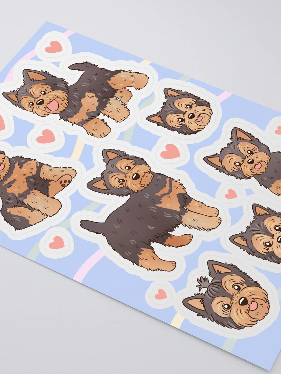 Adventurous Yorkie Love Sticker Sheet product image (3)