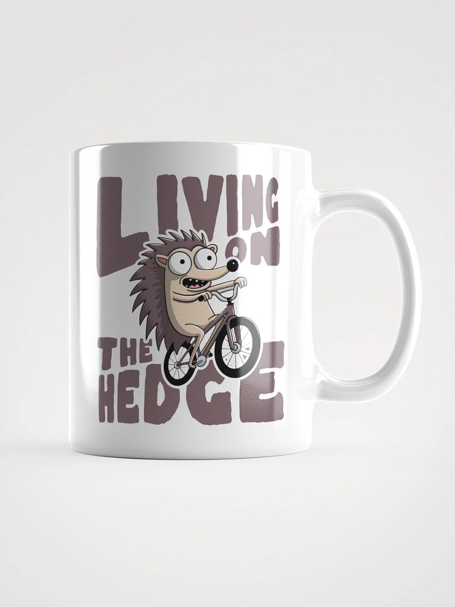 Living on the Hedge Funny Hedgehog Cycling mug – Cute Animal Pun mug for Bike Lovers product image (2)