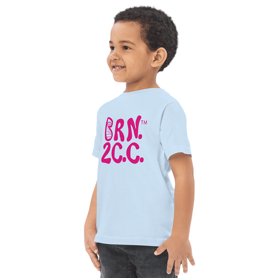 BRN.2C.C.™/BOURNE to Cape Cod™ | DTG Vintage Print | Toddler T-Shirt | Coastal Jersey Tee for Littles | Vibrant Pink Logos product image (3)