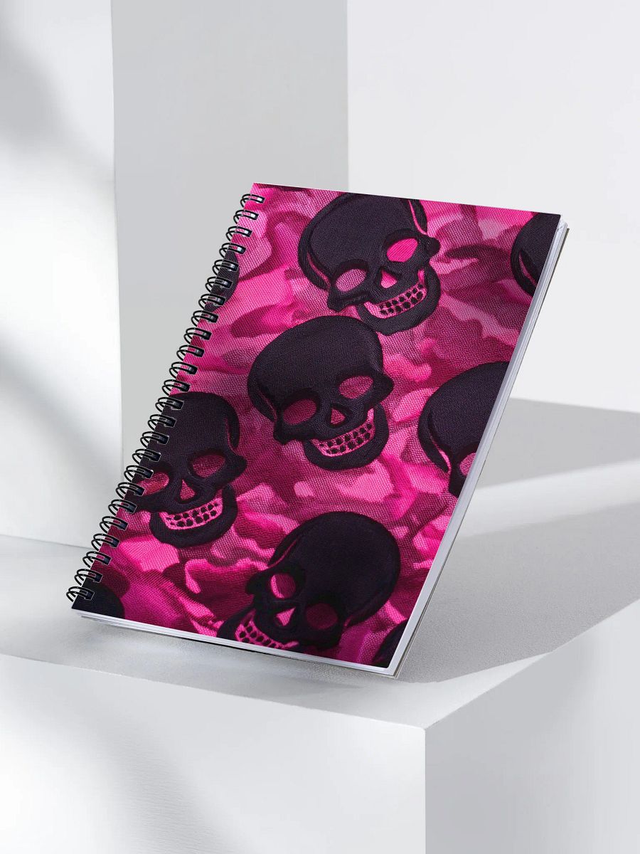 Spiral Notebook black and pink skull product image (3)