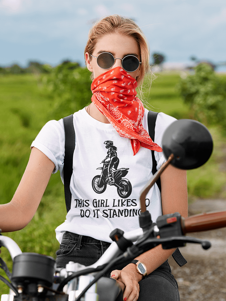 Standing girl on a dirtbike T-Shirt product image (1)