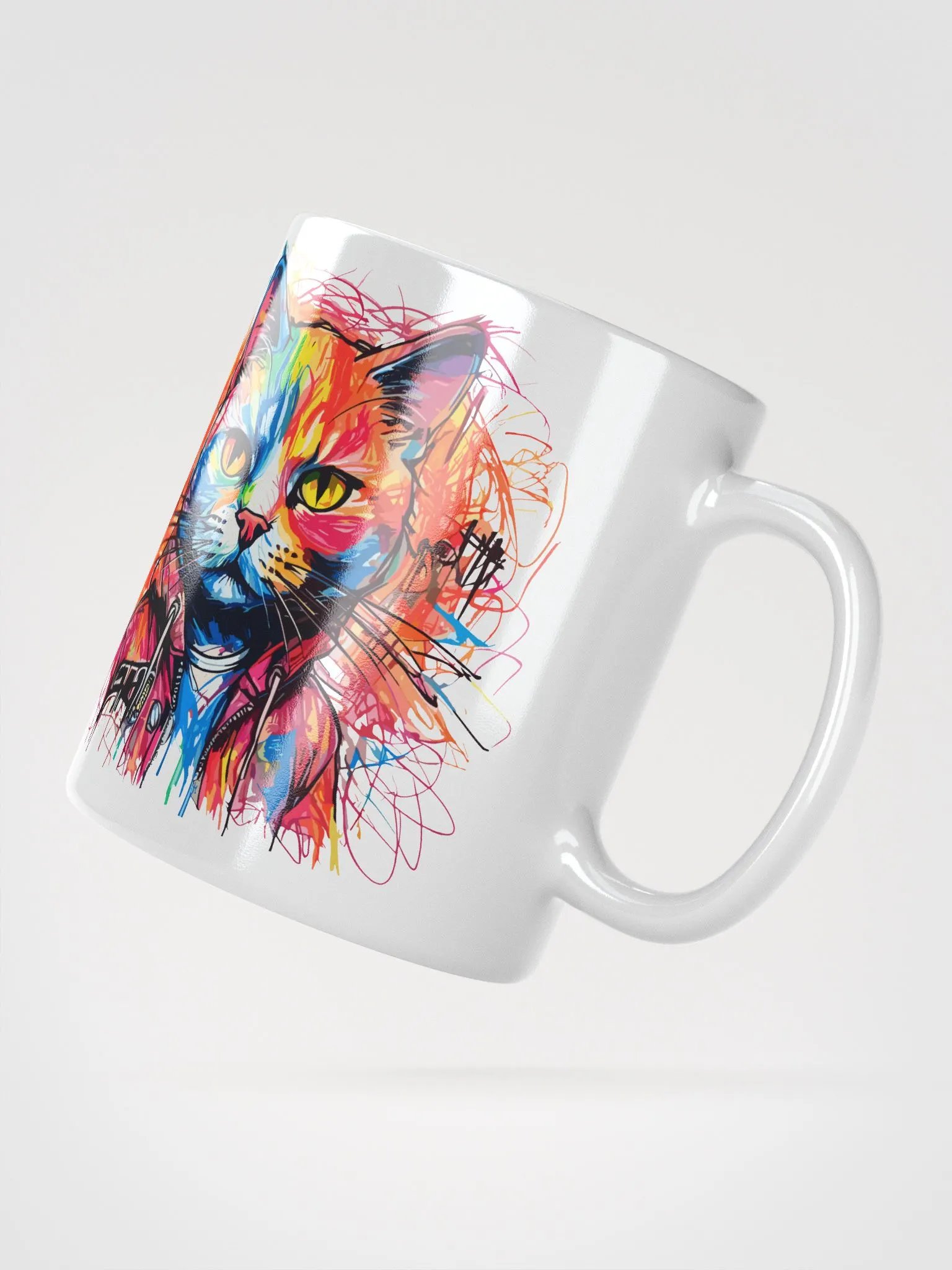 Graffiti Scribbles Cat 6 , Mug product image (3)