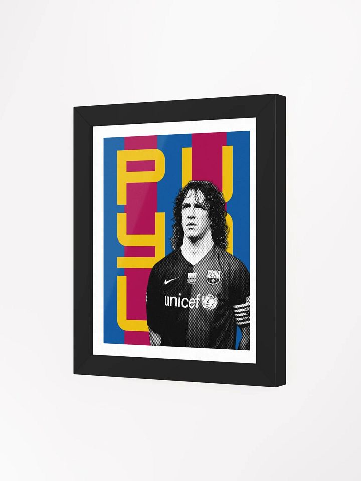 Carles Puyol BW Barcelona Name Art Framed Print product image (2)