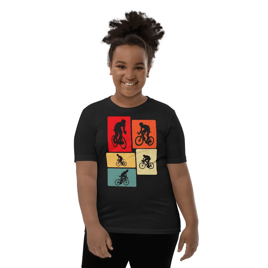 Cyclist Silhouette Youth T-Shirt product image (10)