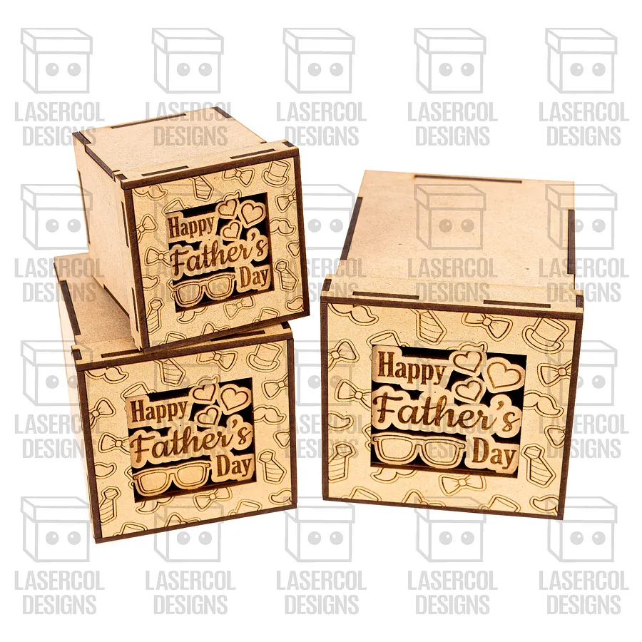 Father's Day Gift Boxes Set 2 (3 Sizes, 5 Styles) - Laser Cut Files product image (10)