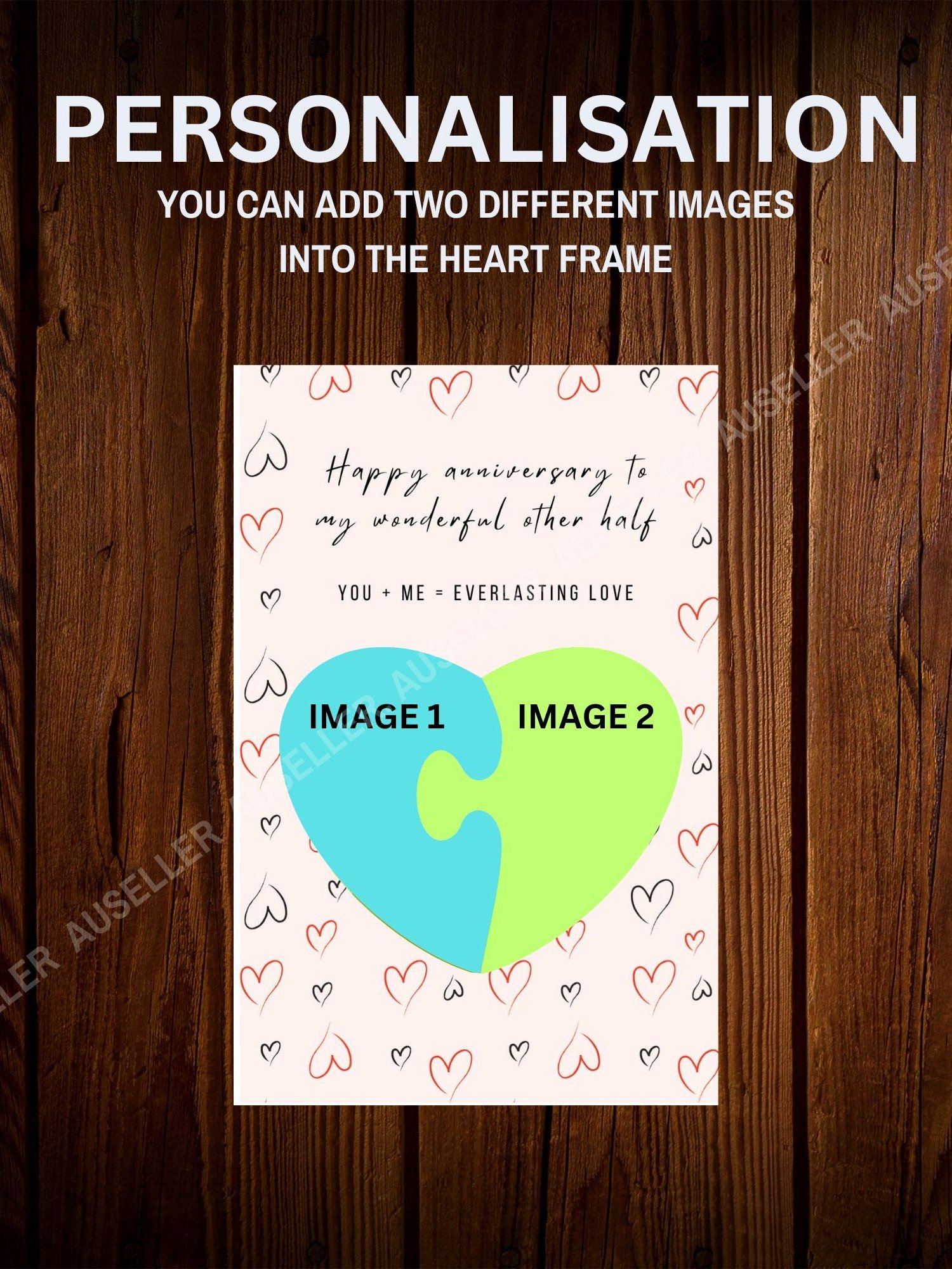 Two Halves Of One Heart Anniversary Photo Card Template product image (6)