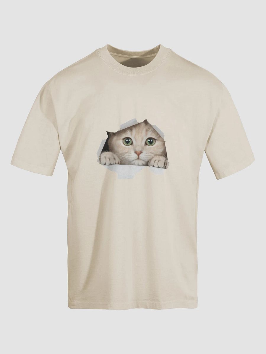Peekaboo Kitty Oversized Faded T-Shirt product image (5)