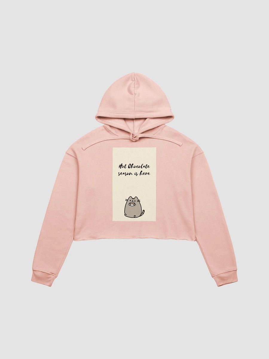Cute Cat Hot Chocolate Season Crop Hoodie product image (2)