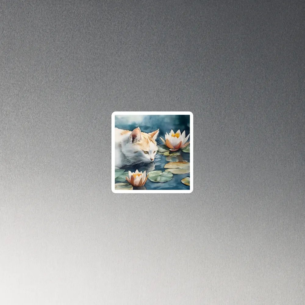 Water Lily Tranquil Cat Magnets Set product image (2)
