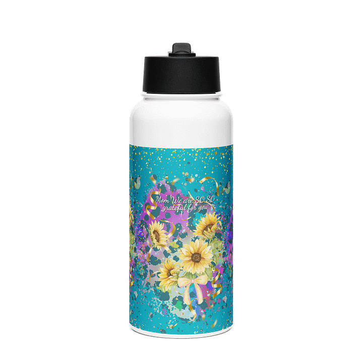 grateful for mom Sunflower Stainless Steel Water Bottle gift for mothersday product image (1)