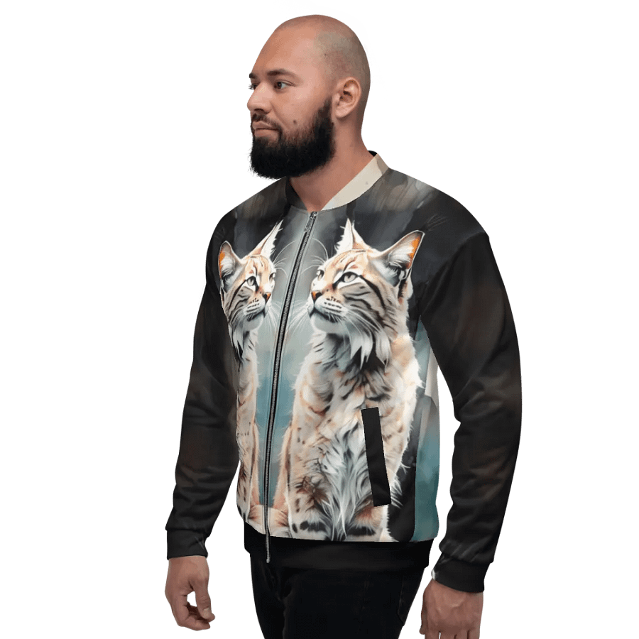 All-Over Print Bomber Jacket by Sublicolor 144/Lynx Big Cat product image (3)