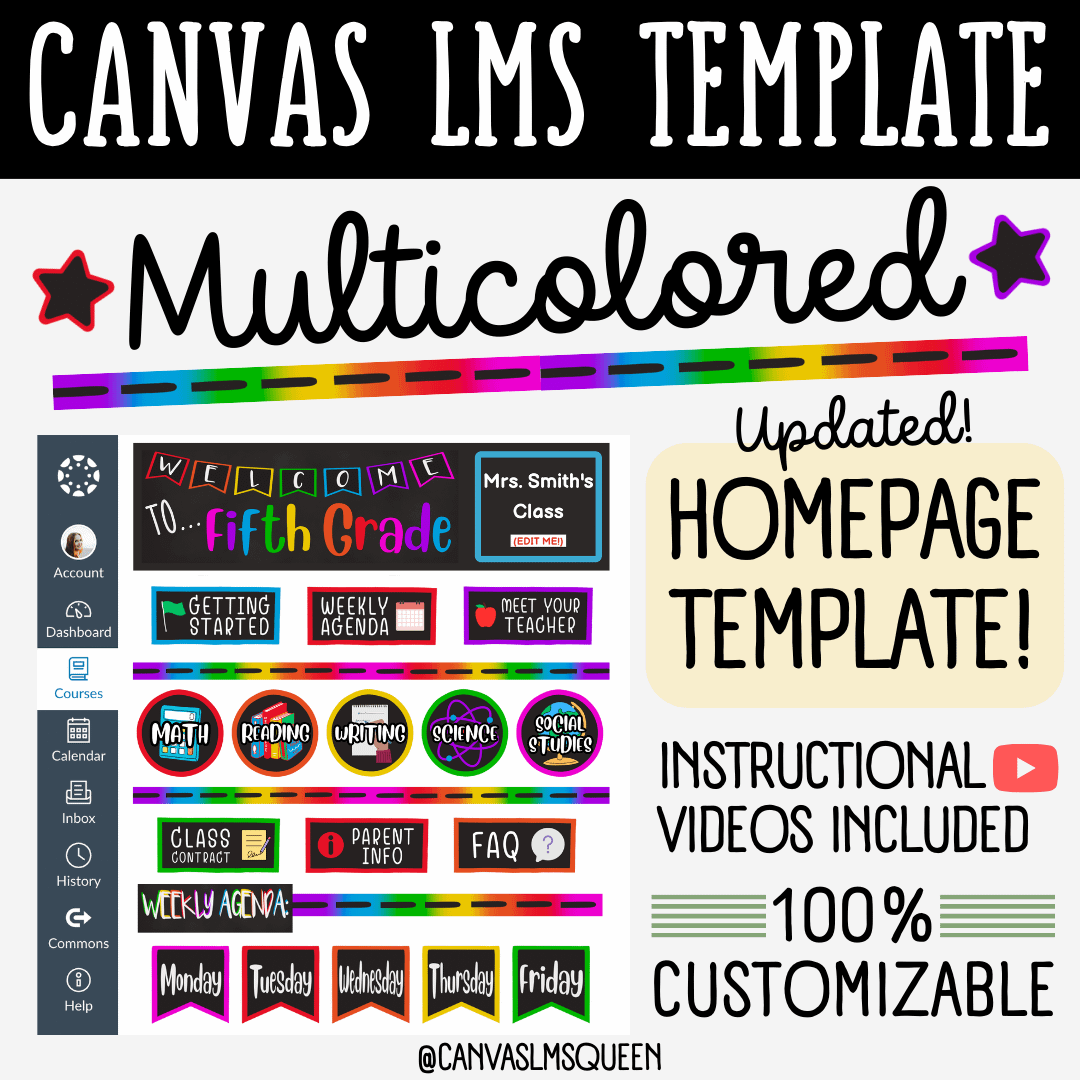 Canvas LMS Template - COURSE BUNDLE - Multicolored - 100% Customizable product image (2)
