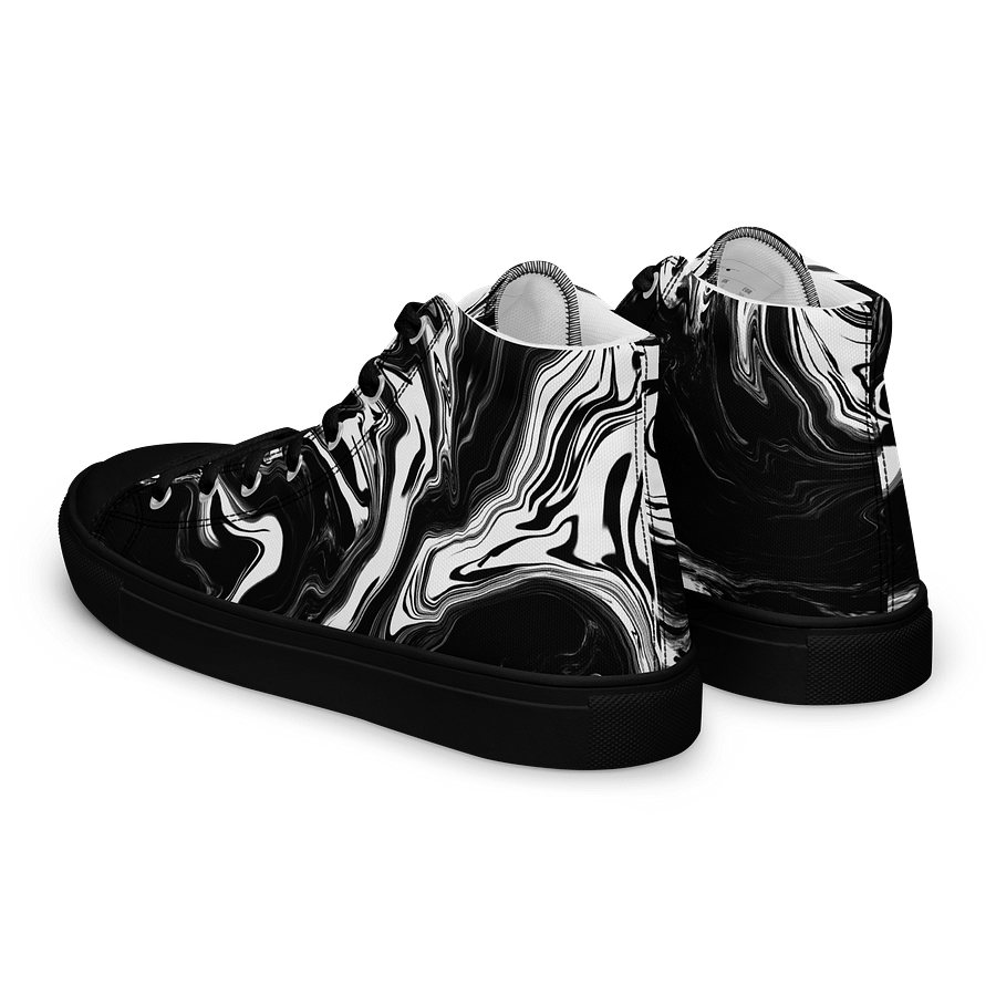 Black and White Marble Motion Women's High Tops product image (5)