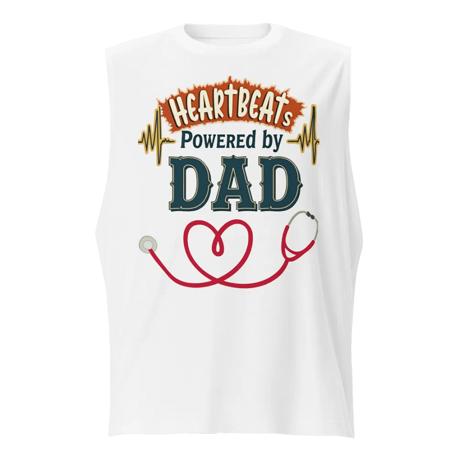 Heartbeats Powered by dad Muscle Tank product image (1)
