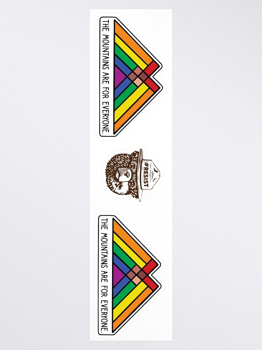 Mountains are for EVERYONE! Double Smokey Rainbow Sticker 15" Collage Vinyl Decal product image (3)