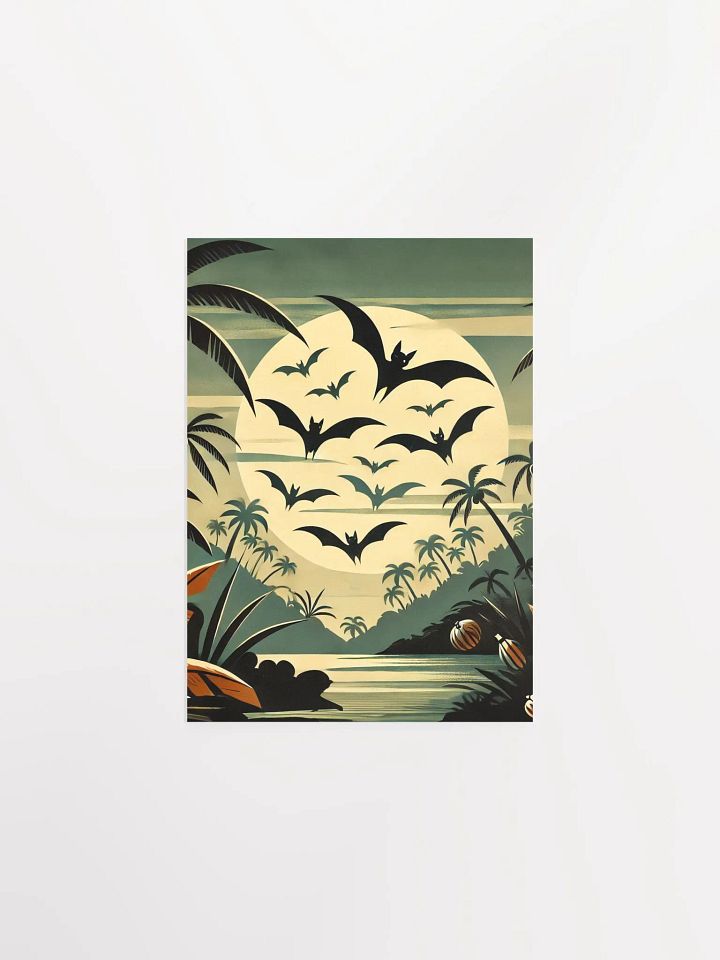 Halloween Moonlit Tropical Bats Premium Prints and Posters product image (1)
