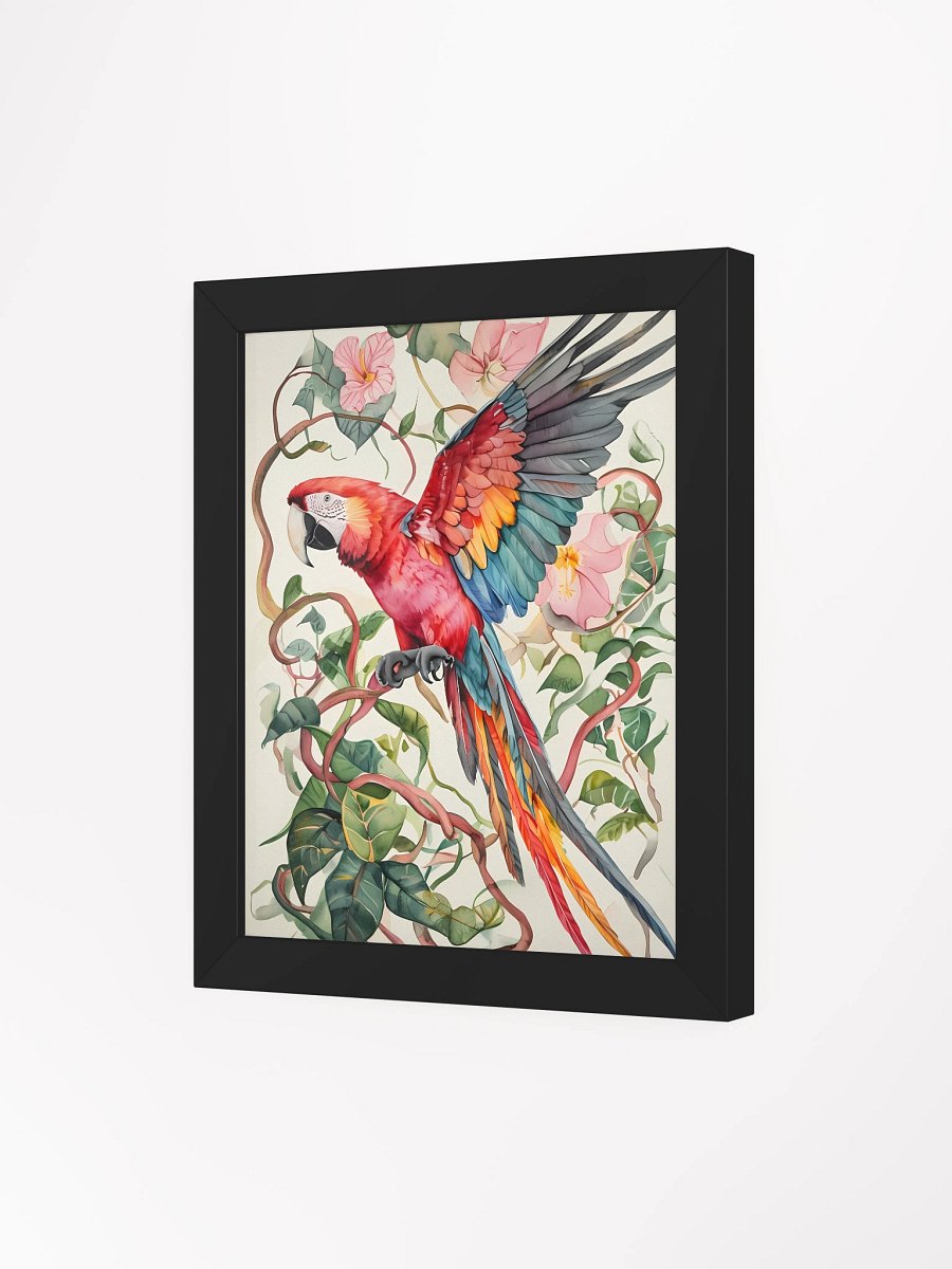 Vibrant Watercolor Parrot Perched Poster product image (4)