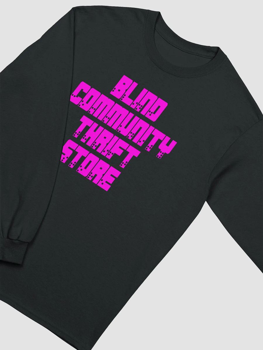 Blind Community Thrift Store Long Sleeve T New Pink Braille Logo product image (24)
