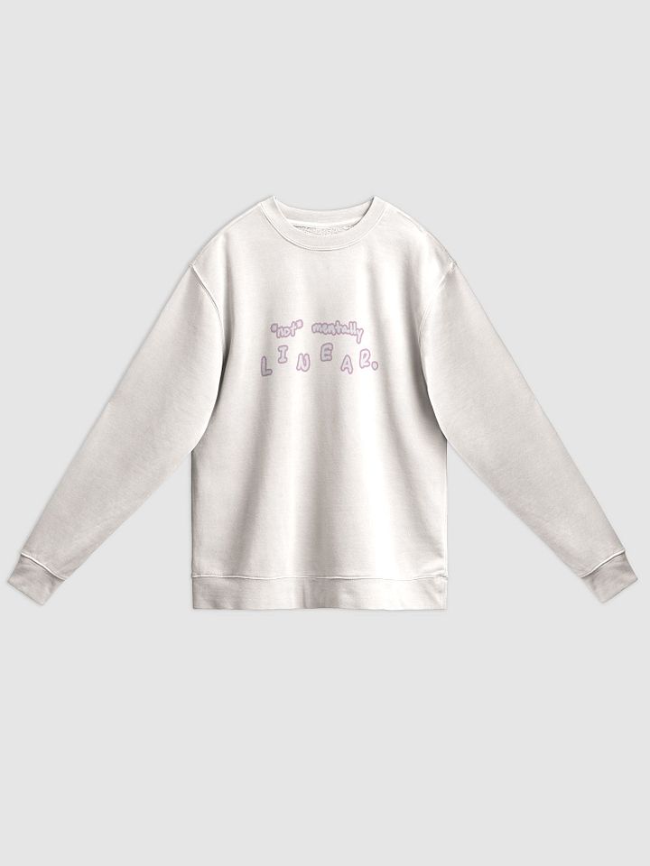 *not* mentally linear (lined design, #E1B9CE) printed pigment crewneck product image (9)