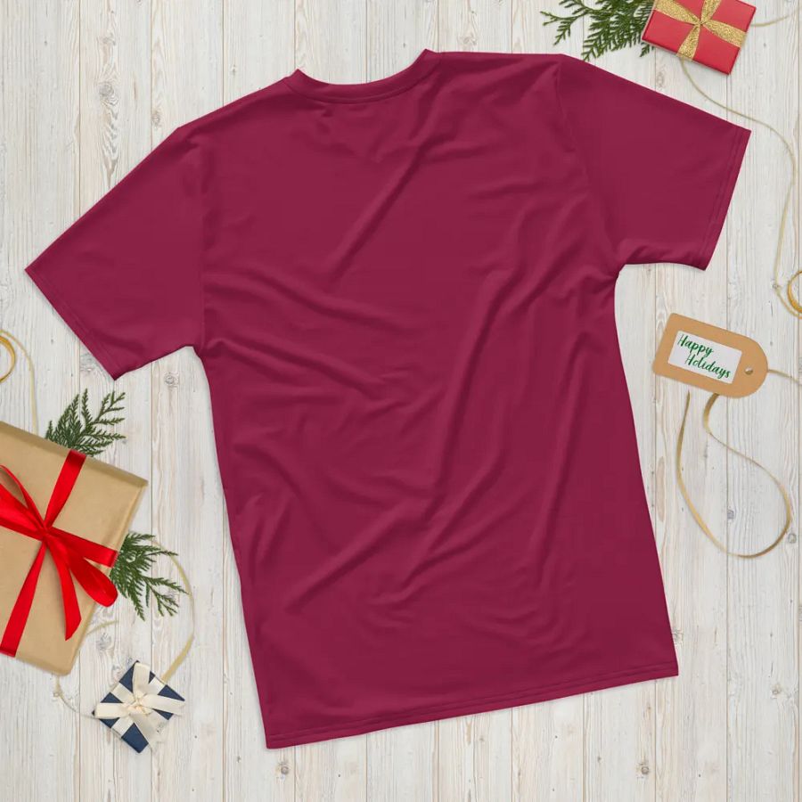 Plain Dark Red True Summer Men's Crewneck Polyester Heavyweight Premium T-Shirt by Treasure Pie product image (12)
