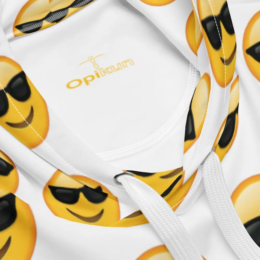 Cool Emoji - White - All-Over Print Recycled Unisex Hoodie product image (6)