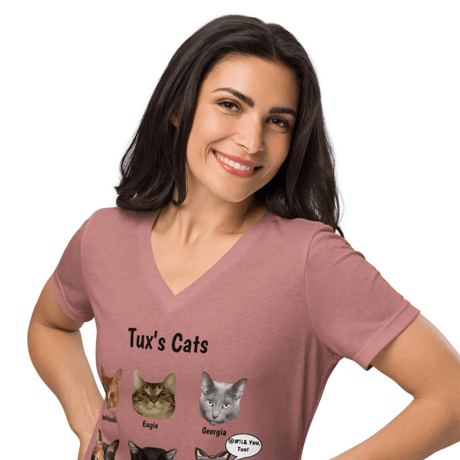 Tux's Cats Ladies V-Neck Tee product image (10)