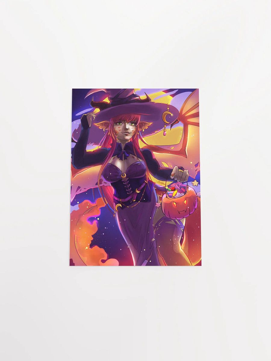 CosmicChroma Vtuber Halloween Spooky Witch Colorful Matte Poster - Art by CosmicChroma product image (4)