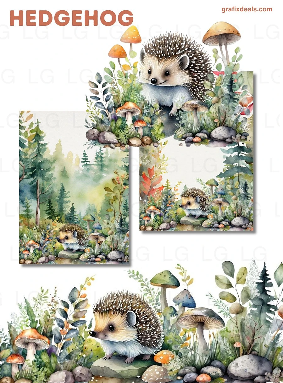 5 x Woodland Baby Animals Bundles +Wild One Text Bundle Commercial POD Use product image (4)