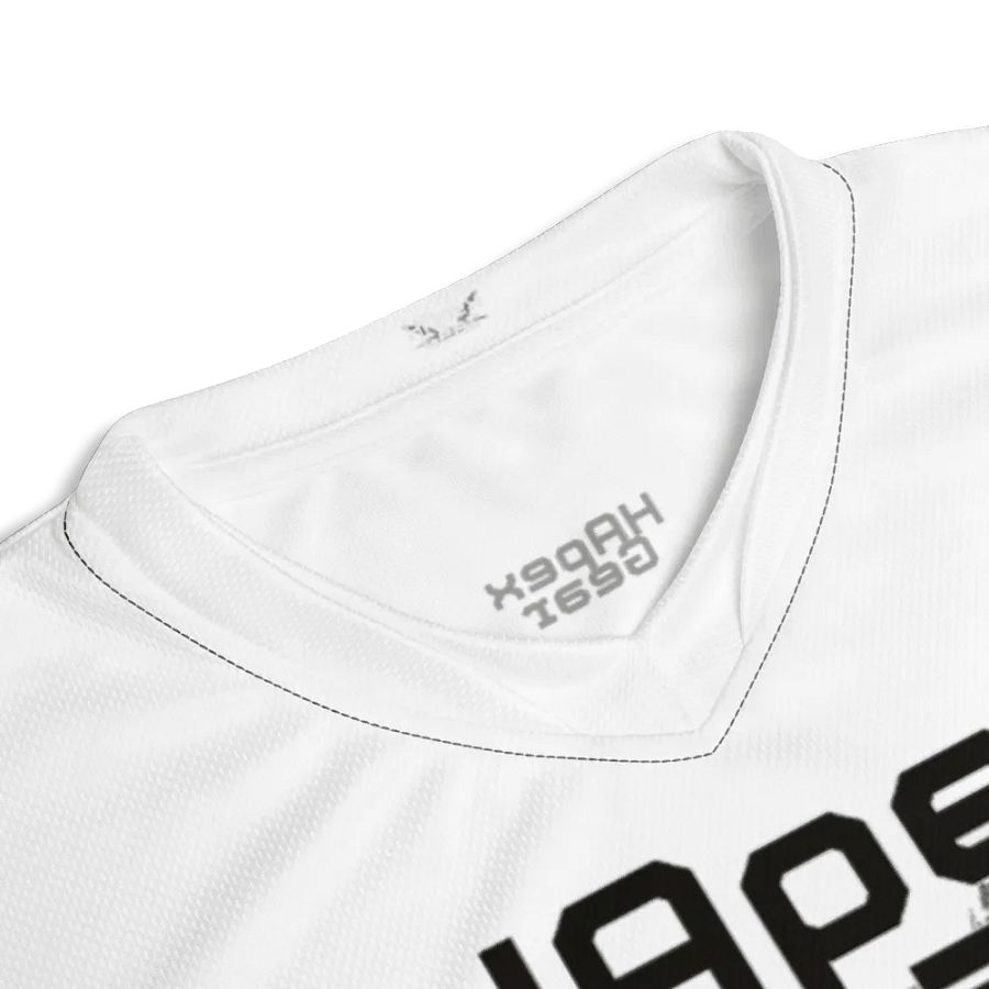 Recycled Unisex Sports Jersey - White - Black HApex Gear Black Logo product image (4)