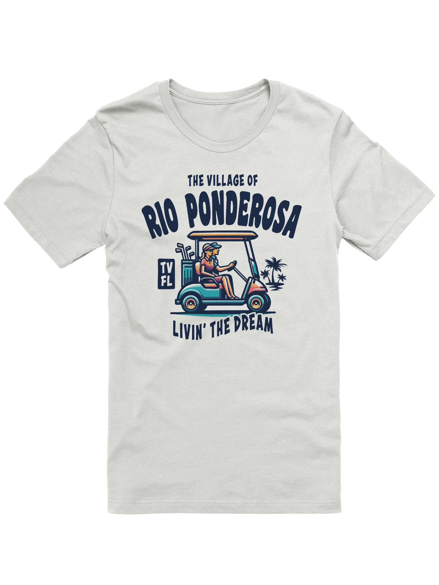 The Village of Rio Ponderosa TV FL Golf Cart Design T-Shirt product image (7)