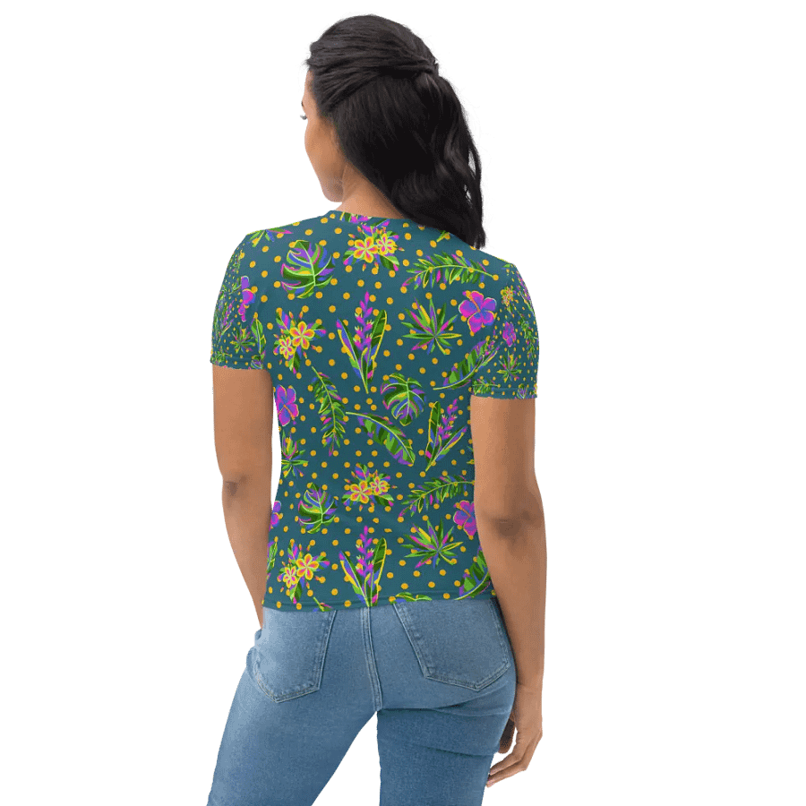 Ladies T shirt all over print tropical design product image (7)