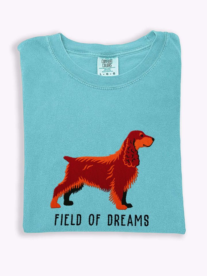 Field of Dreams T-Shirt(Embroidered) of a Field Spaniel(Liver & Tan) product image (1)