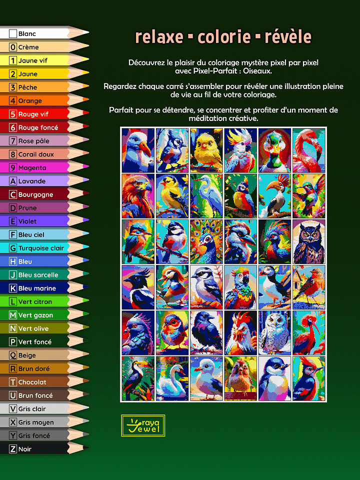 Pixel-Parfait: Oiseaux - Coloriage pixel mystère numéroté | Livre à imprimer product image (2)