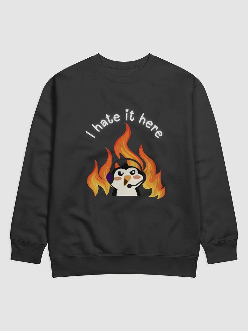 I hate it here Flames White Logo Sweater