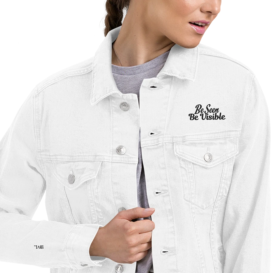 Embroidered Classic White Unisex Denim Jacket product image (8)