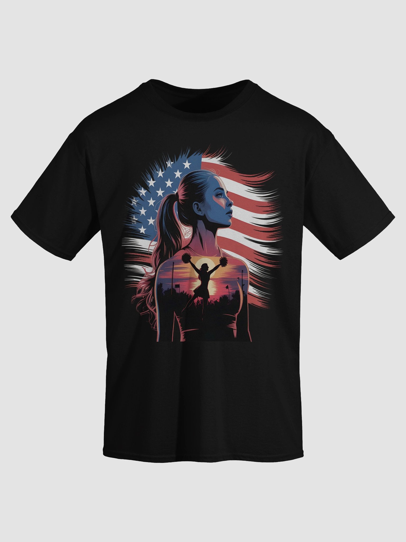 Patriotic Silhouette Cheer T-Shirt product image (3)