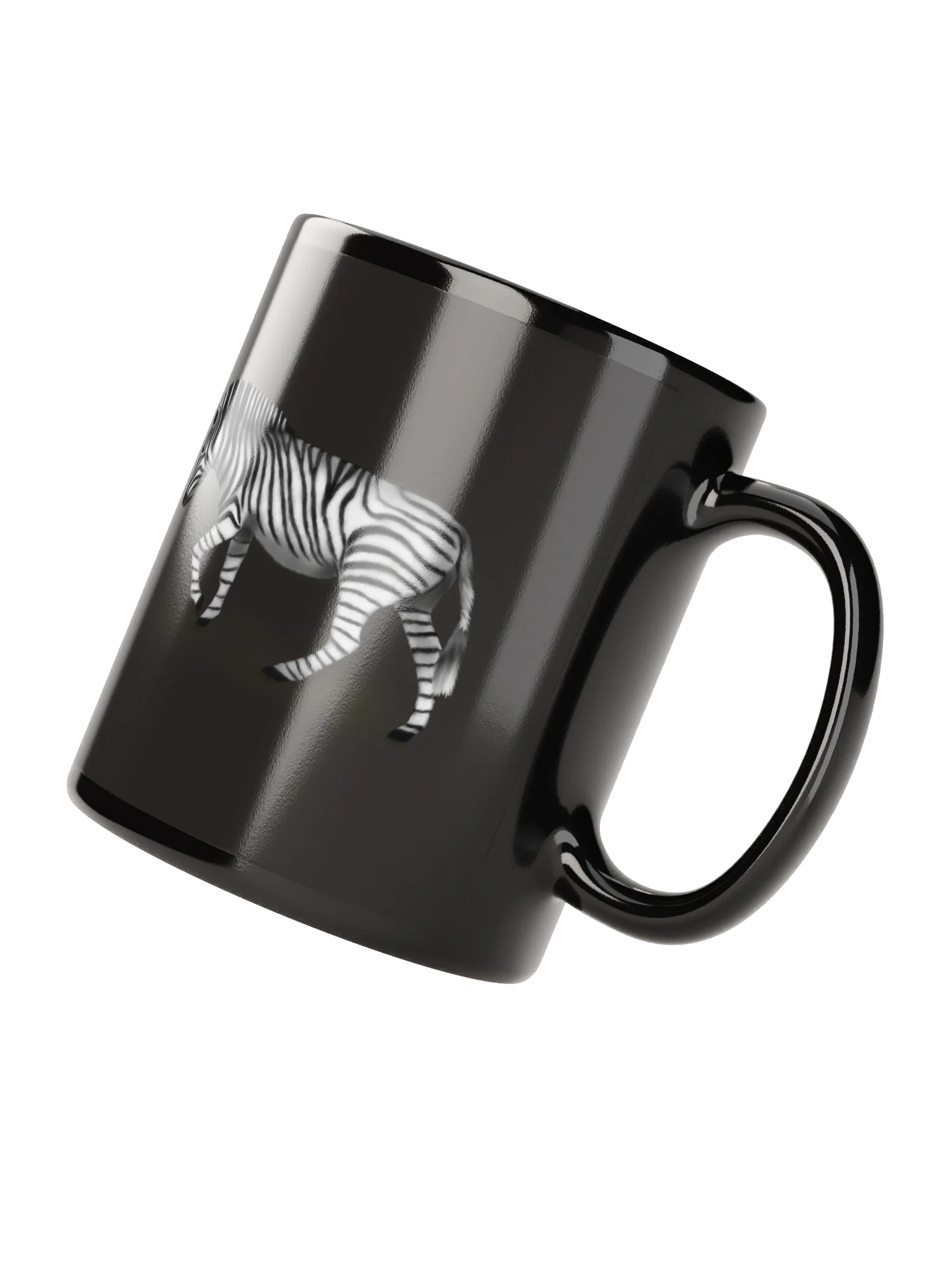 Striped Zebra Black Glossy Mug product image (4)