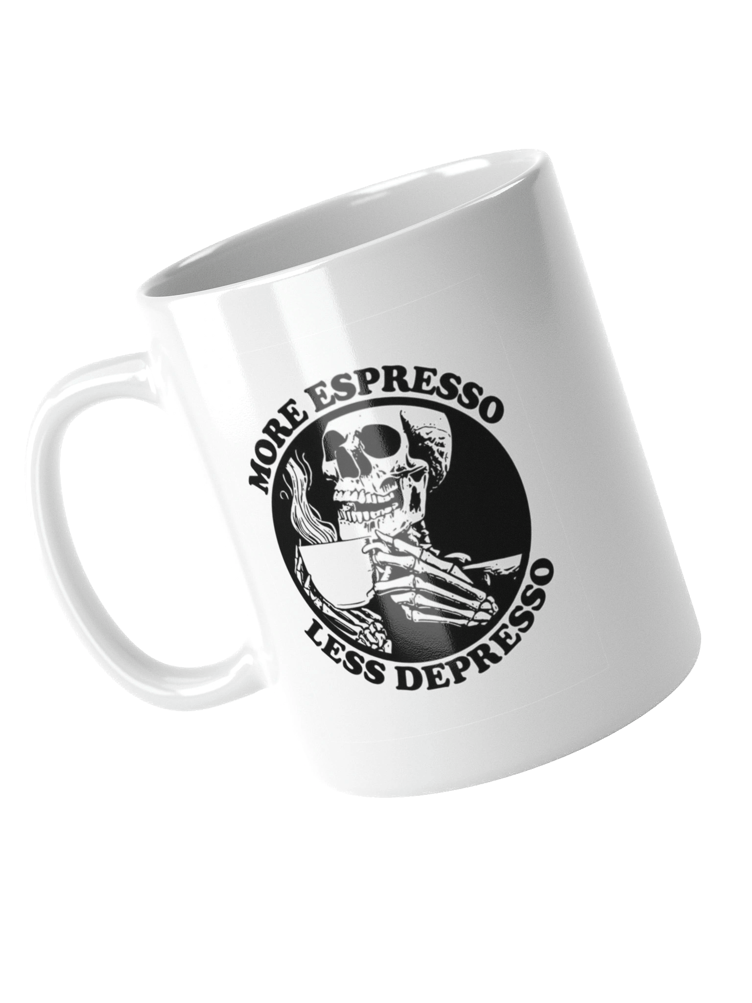 Skeleton Espresso White Glossy Mug product image (4)