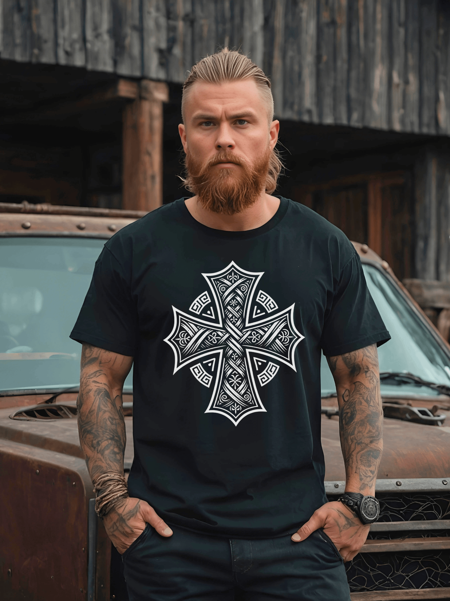 Unisex T-shirt - Pagan Cross - Black product image (1)